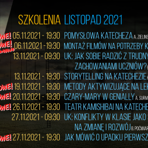 Jak dobrze wykorzystać długie jesienne wieczory? NOWE szkolenia dla katechetów!