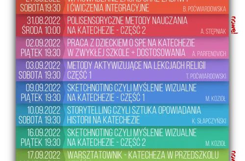 szkolenia, webinary dla katechetów, nauczycieli religii online 2022