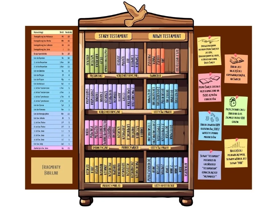 spis ksiąg biblijnych - lapbook