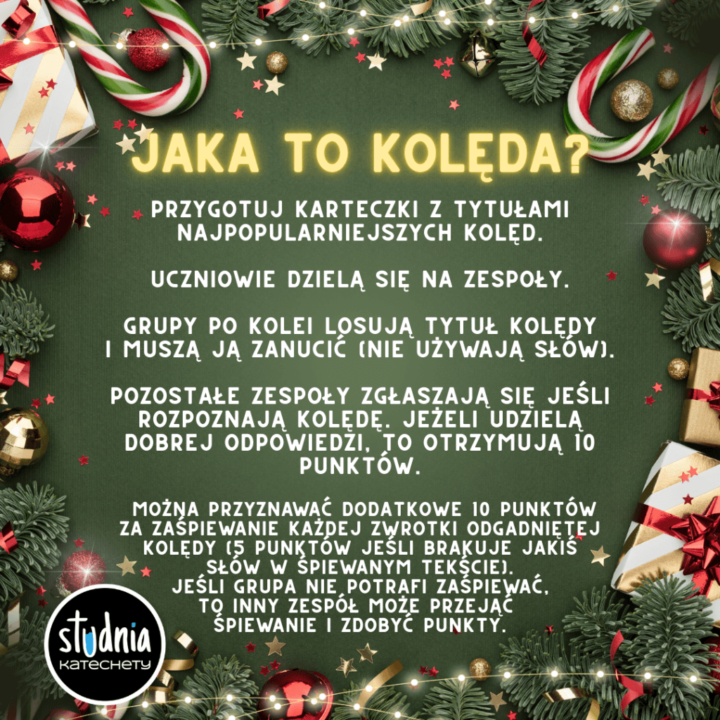 Instrukcja do gry w czółko o kolędach dla uczniów
