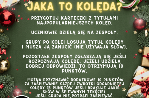 Instrukcja do gry w czółko o kolędach - zabawa edukacyjna dla uczniów na lekcjach religii