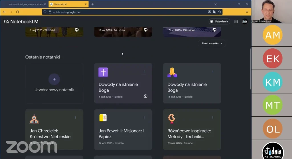 Szkolenie online live dla katechetów - wideokonferencja Zoom z grupą uczestników
