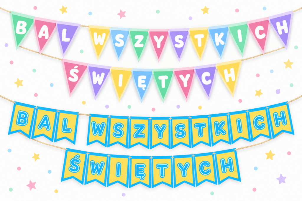 Dwie wersje girland do wydruku na Bal Wszystkich Świętych
