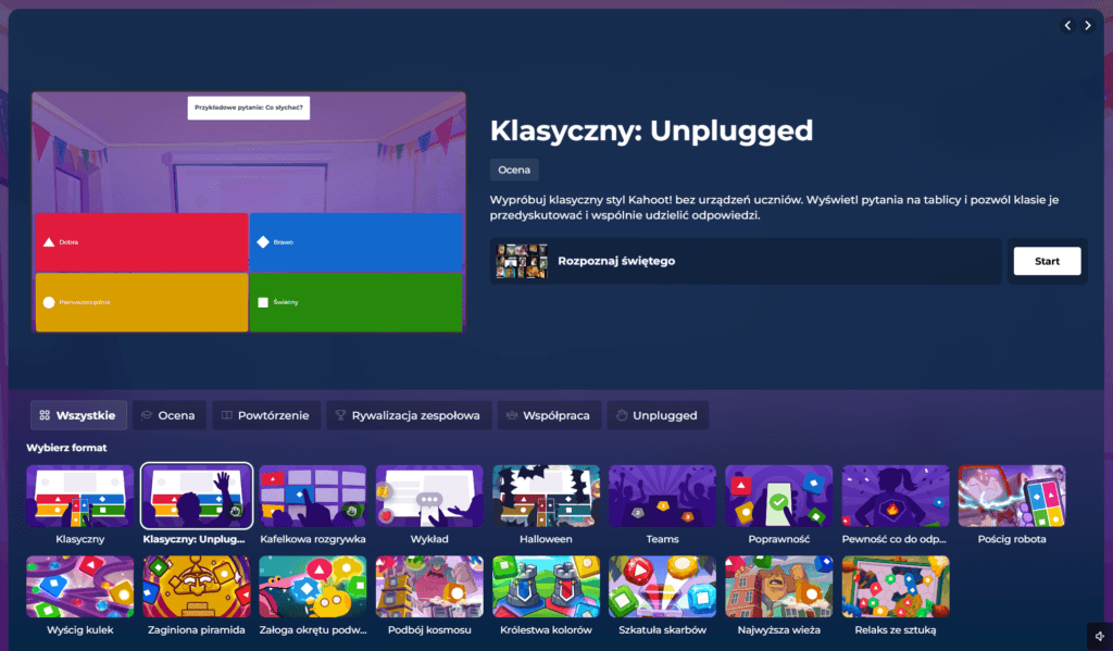 Kahoot Klasyczny Unplugged – quiz bez smartfonów uczniów